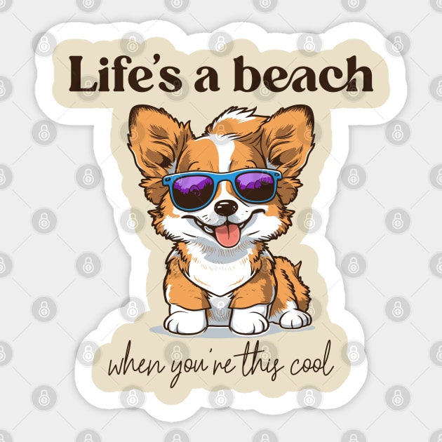 Corgi lover - Corgi glasses - Corgi quote v1 white Sticker by trino21